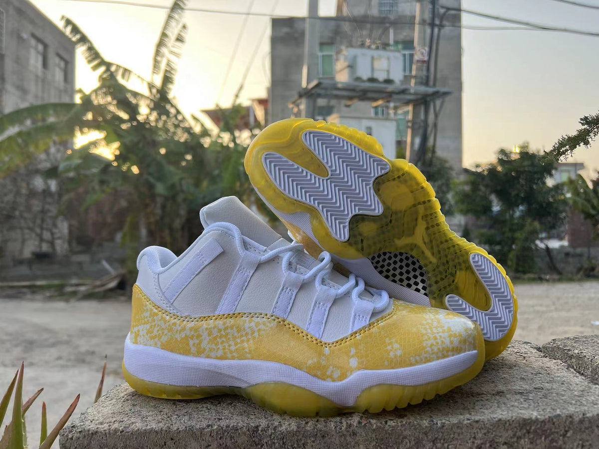 Sneakers, White Yellow Colorway, Lace Up Design, Casual Gift for Sneaker Fans