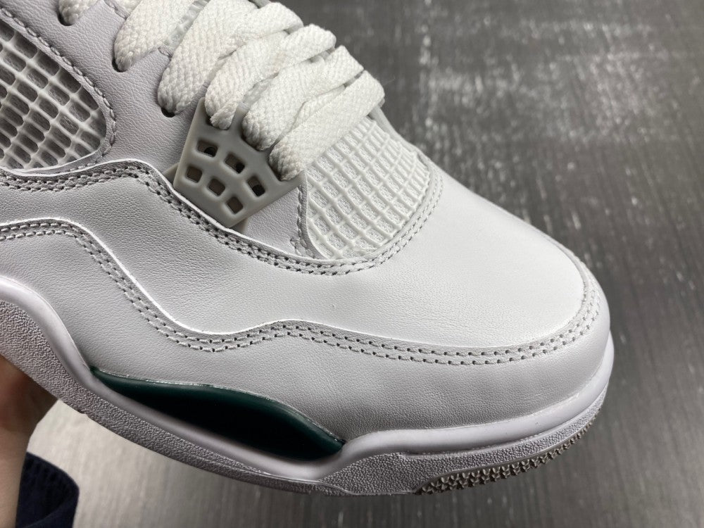 Low Top Sneakers, White Green Gray Colorway, Leather Footwear, Lace Up Design, Casual Gift for Sneaker Fans