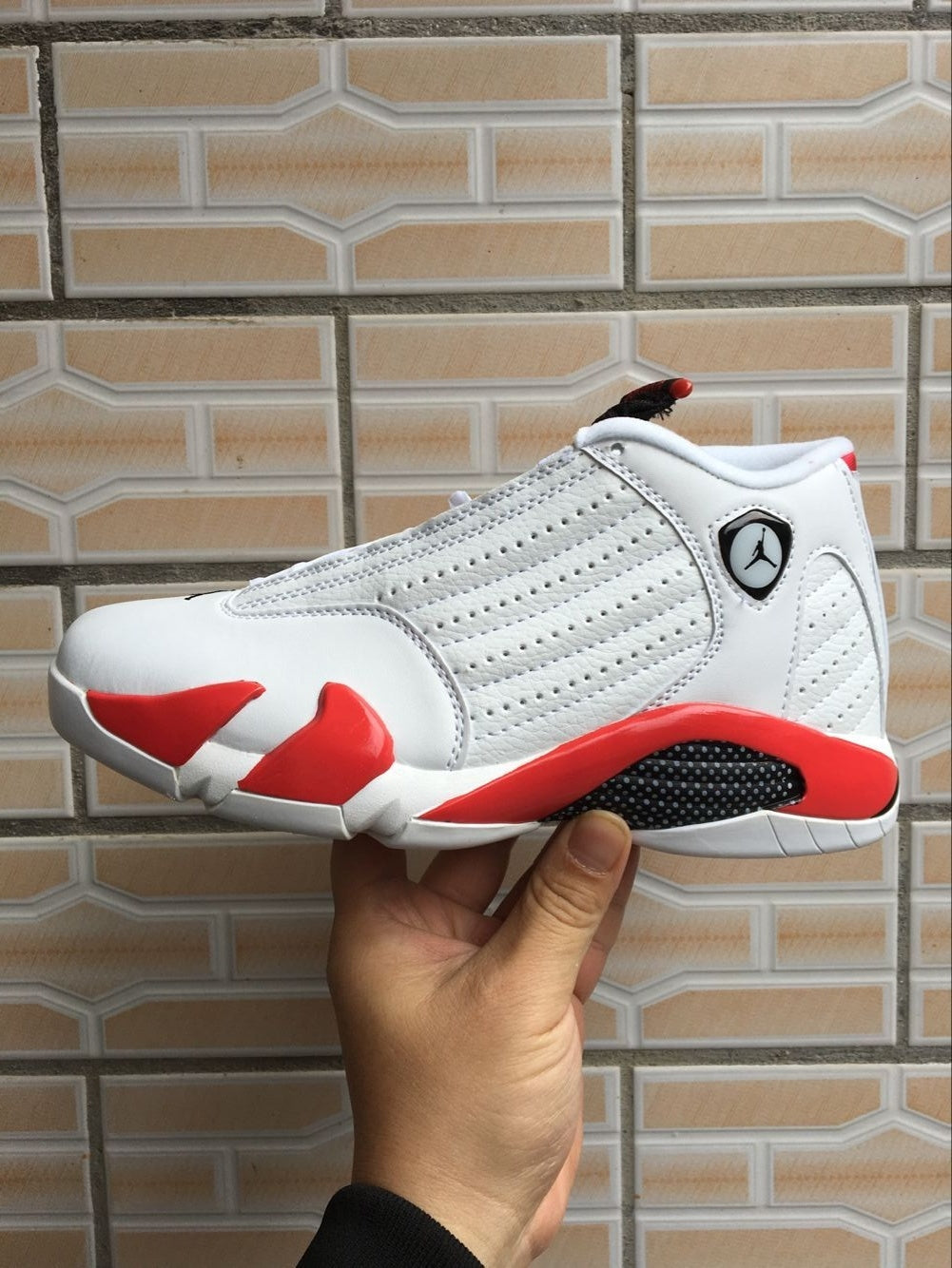 Sneakers, White Red Colorway, Lace Up Design, Casual Gift for Sneaker Fans
