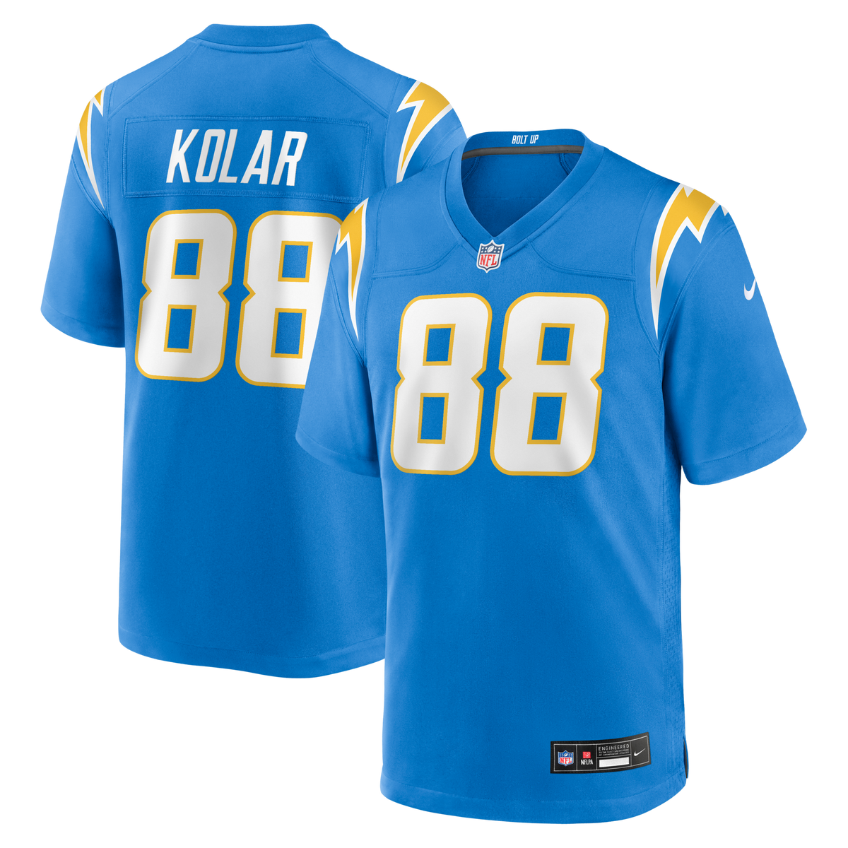 Los Angeles Chargers Charlie Kolar Powder Blue Team Game Jersey