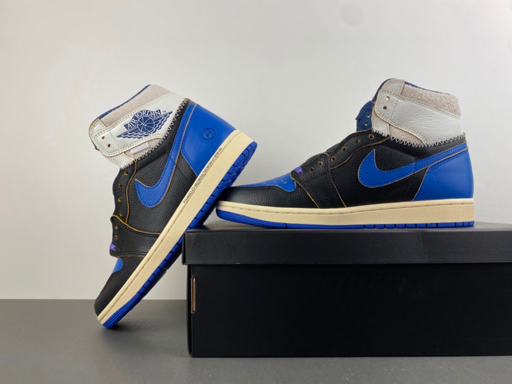 High Top Sneakers, Blue White Black Purple Colorway, Lace Up Design, Casual Gift for Sneaker Fans