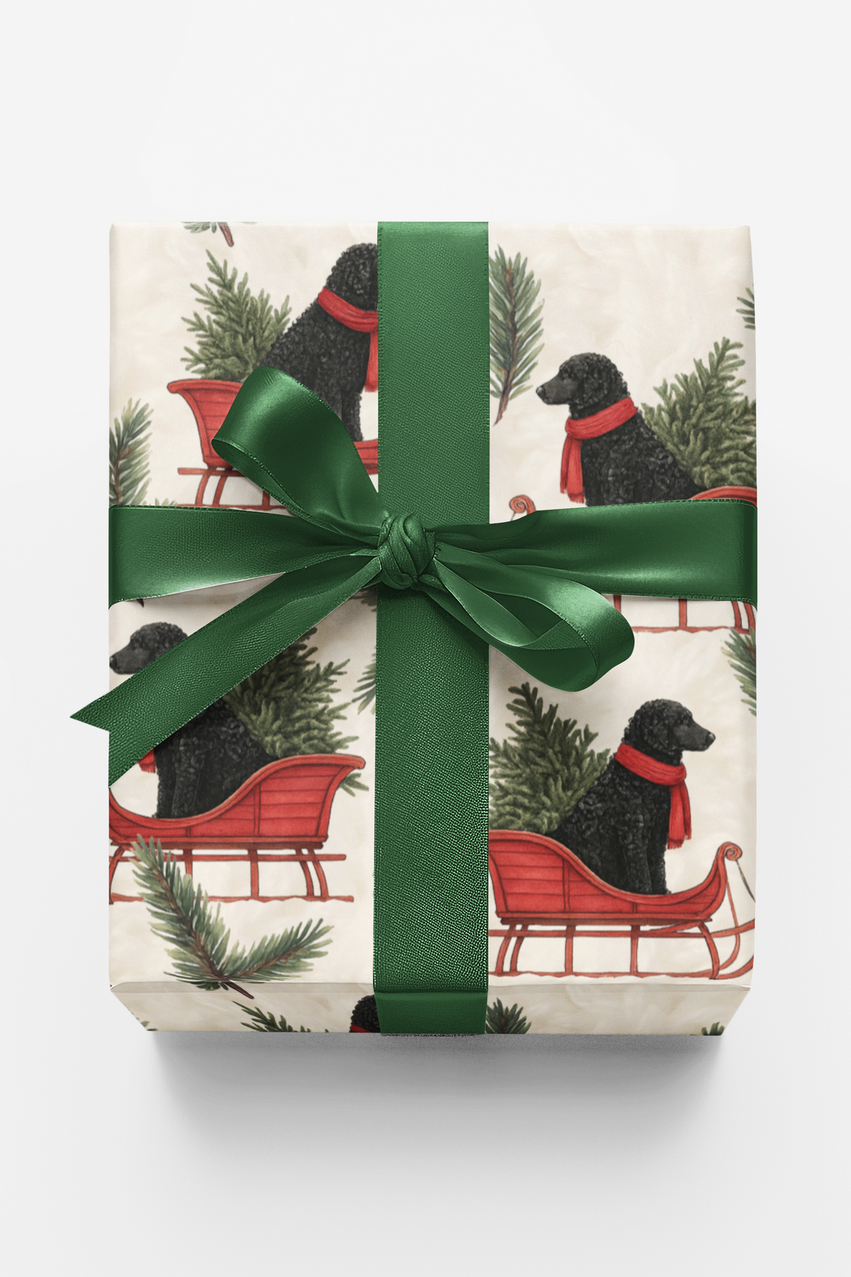 Curly Retriever Holiday Gift Wrap, Curly-Coated Retriever Christmas Wrapping Paper, Dog Lover Xmas Wrapping Paper, Dog Holida