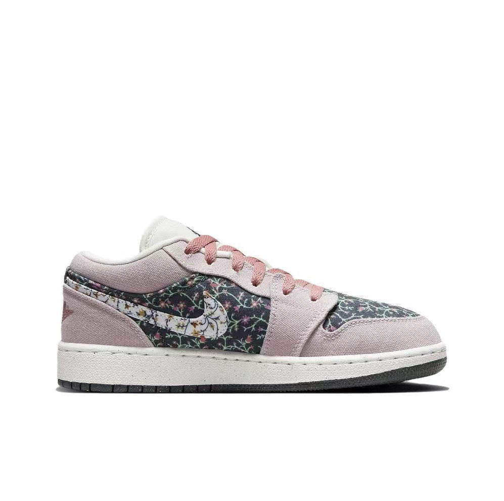 Low Top Sneakers, Pink Gray Colorway, Lace Up Design, Casual Gift for Sneaker Fans