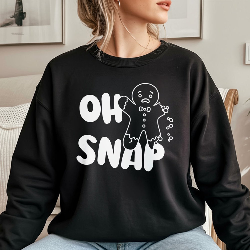 Humorous Broken Gingerbread Man Crewneck, Oh Snap Gingerbread Sweatshirt, Adorable Christmas Gingerbread Pullover, Holiday Co