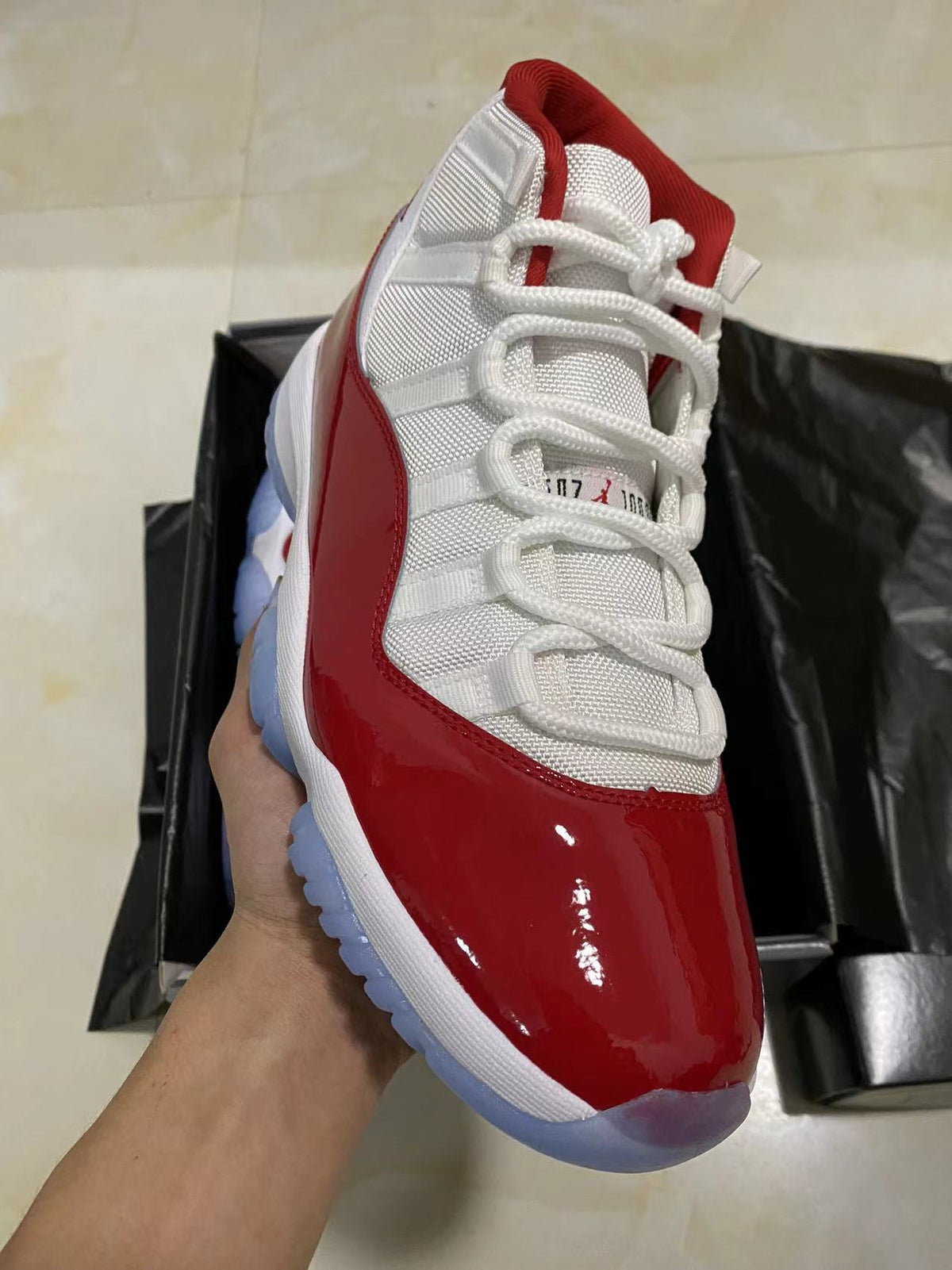 Sneakers, White Red Colorway, Lace Up Design, Casual Gift for Sneaker Fans