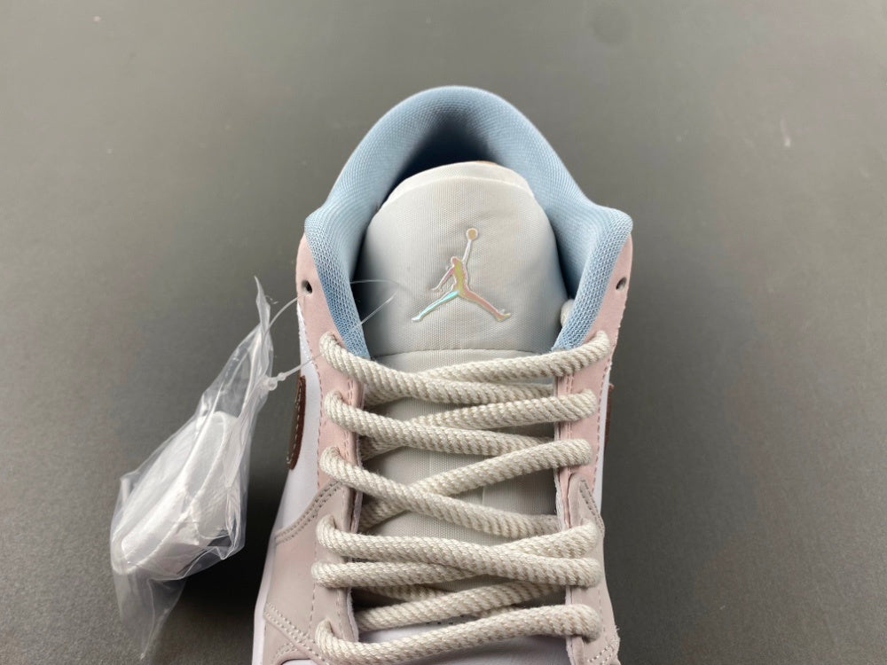 Low Top Sneakers, Off White Pink Gray Colorway, Lace Up Design, Casual Gift for Sneaker Fans