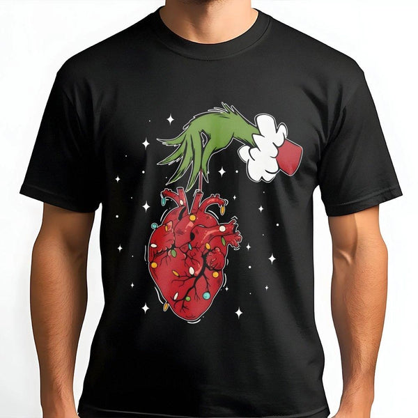 Christmas Heart Shirt, Festive Anatomical Heart T-Shirt, Nurse Xmas Graphic Tee, Medical Professional Holiday T-Shirt, Nursin