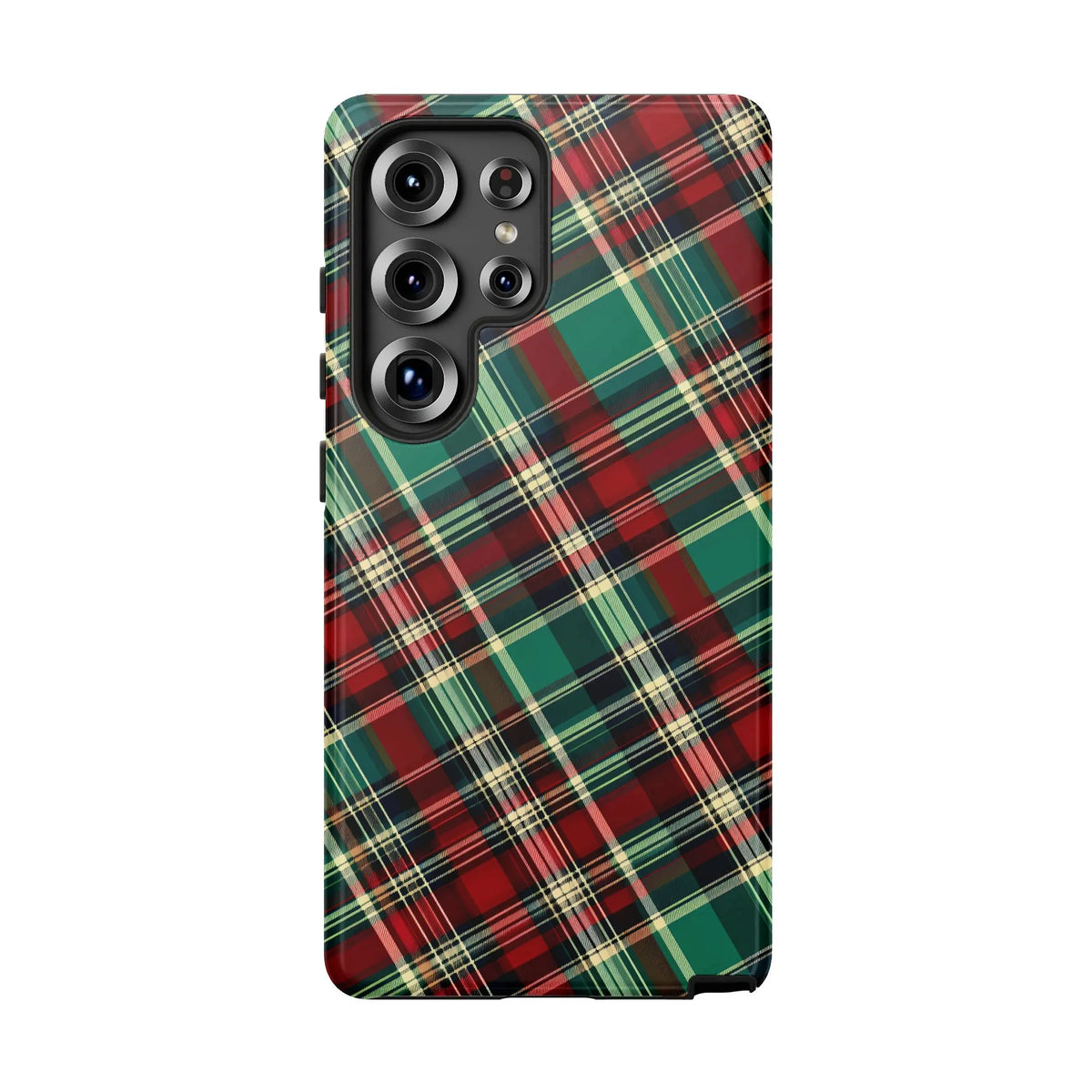 Red Green Tartan Samsung Galaxy Case, Christmas Plaid Phone Case, Holiday Buffalo Check Phone Cover, Winter Festive Case, Pre
