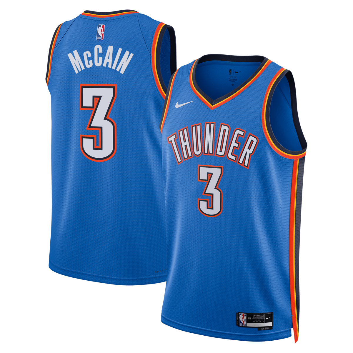 Oklahoma City Thunder Icon Edition Swingman Jersey - Blue - Jared McCain
