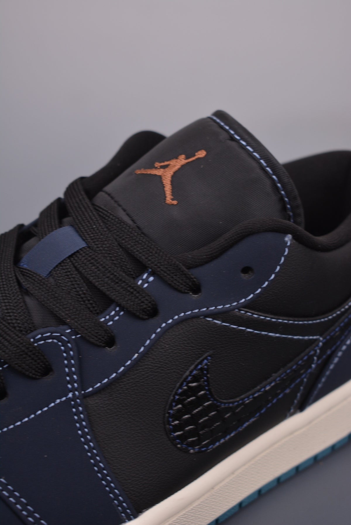 Retro Low Top Sneakers, Blue White Black Navy Colorway, Lace Up Design, Casual Gift for Sneaker Fans