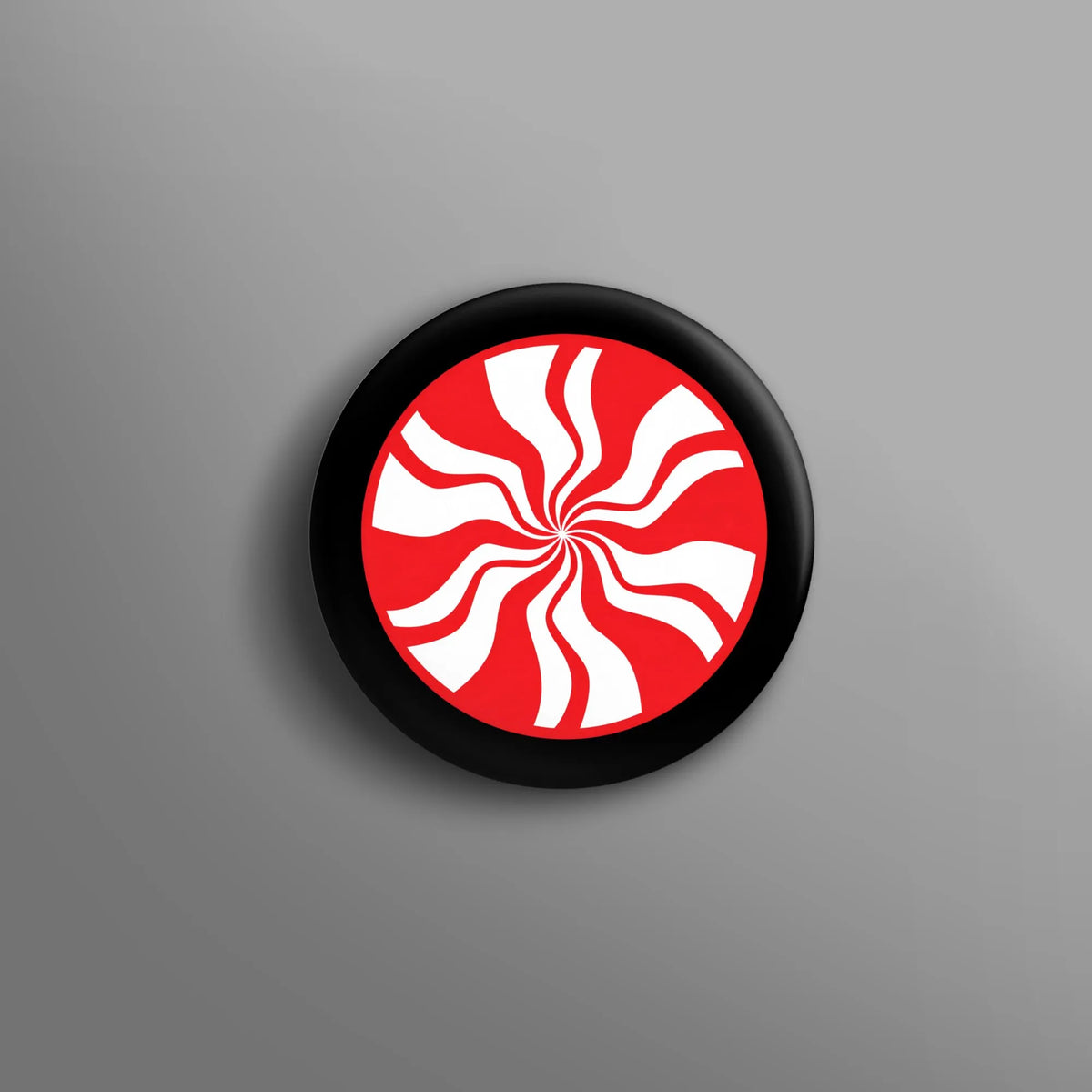 Red White Swirl Christmas Button Pin, Peppermint Candy Pin Button, Sweet Holiday Candy Badge, Xmas Festive Pinback Button for