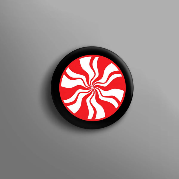 Red White Swirl Christmas Button Pin, Peppermint Candy Pin Button, Sweet Holiday Candy Badge, Xmas Festive Pinback Button for