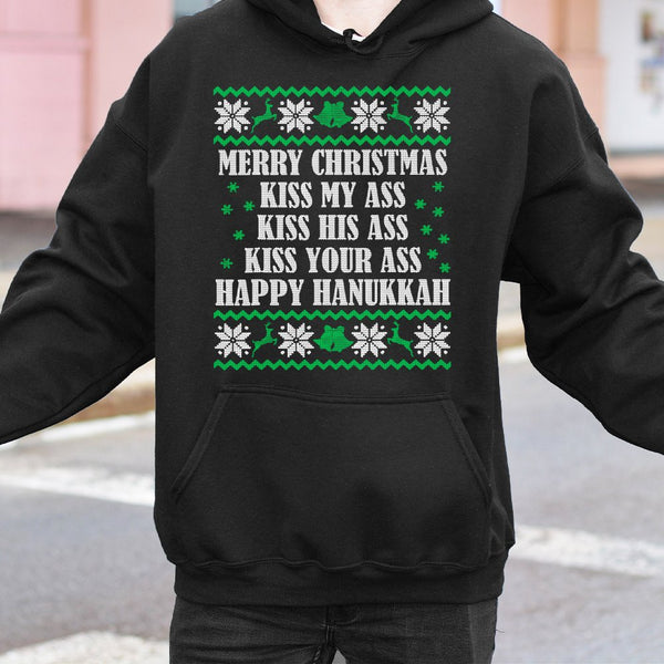 Ugly Sweater Style Quote Sweatshirt, Humorous Christmas Hoodie, Retro Holiday Graphic Pullover, Sarcastic Christmas Humor Hoo