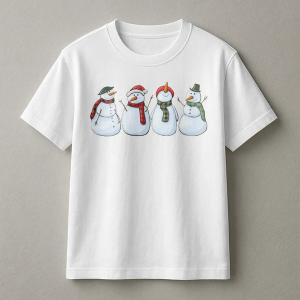 Adorable Winter Holiday Shirt, Snowman Family T-Shirt, Matching Christmas Graphic Tee, Festive Season Apparel, Adorable Xmas 