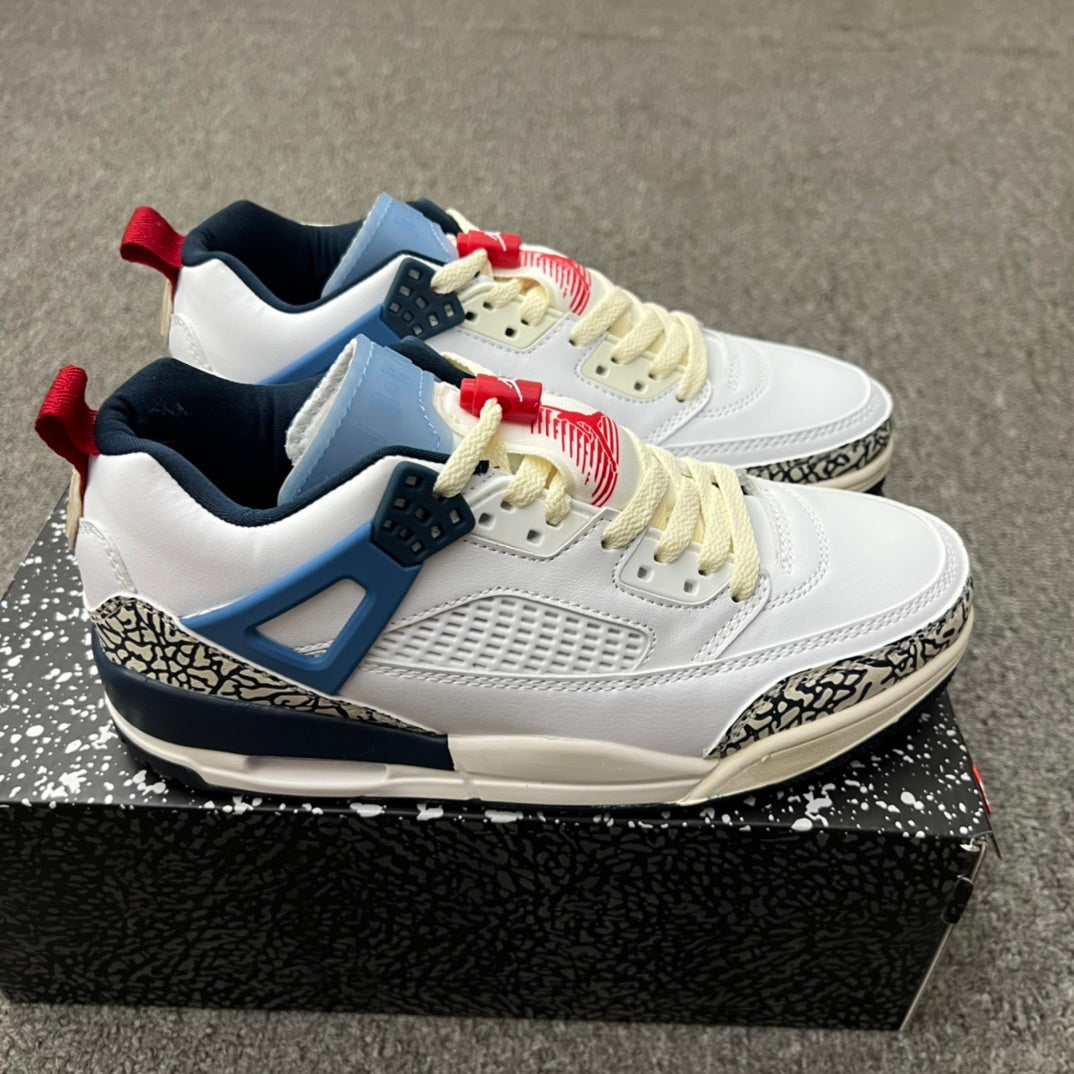 Low Top Basketball Shoes, Blue White Red Colorway, Lace Up Design, Casual Gift for Shoe Lovers