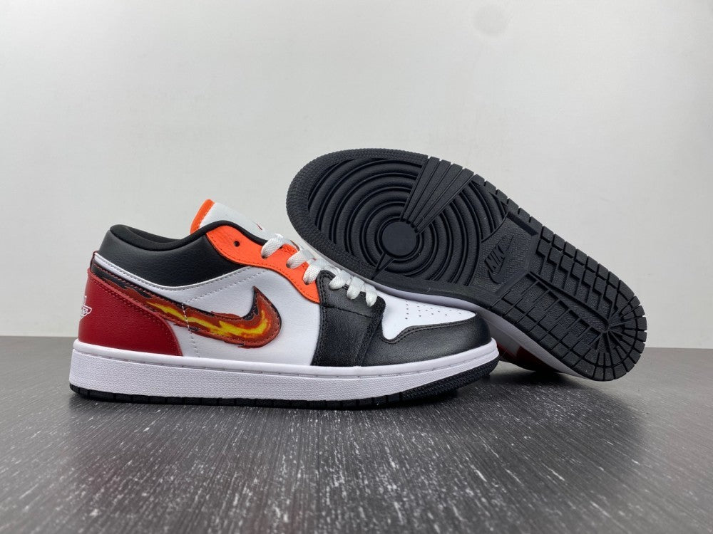 Low Top Sneakers, White Black Red Colorway, Lace Up Design, Casual Gift for Sneaker Fans