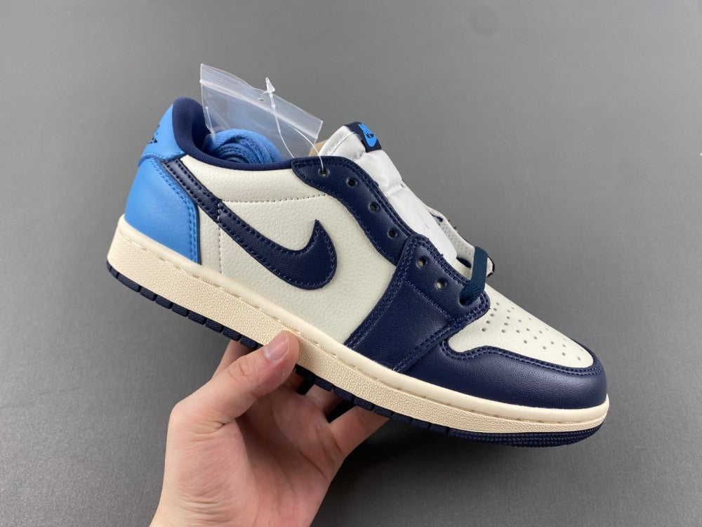 Low Top Sneakers, Beige Blue Colorway, Lace Up Design, Casual Gift for Sneaker Fans