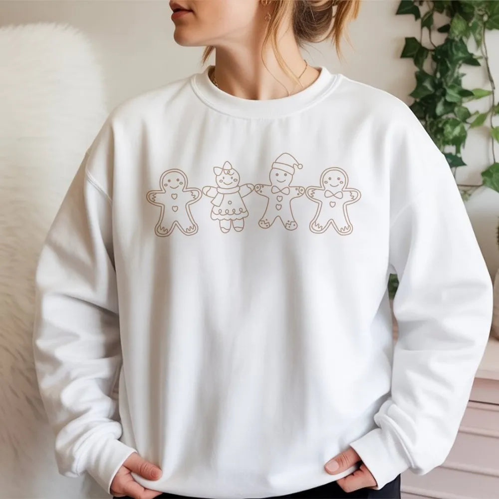 Christmas Cookie Sweatshirt, Gingerbread Family Sweatshirt, Minimalist Xmas Cookie Pullover, Holiday Gingerbread Sweatshirt, 