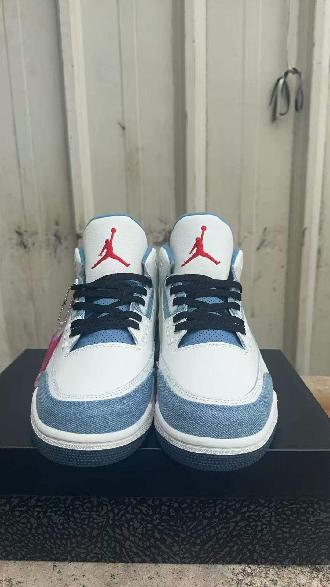 Mid Top Sneakers, White Blue Colorway, Lace Up Design, Casual Gift for Sneaker Fans