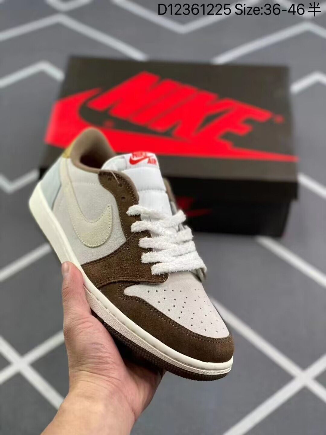Low Top Sneakers, Brown White Colorway, Lace Up Design, Casual Gift for Sneaker Fans