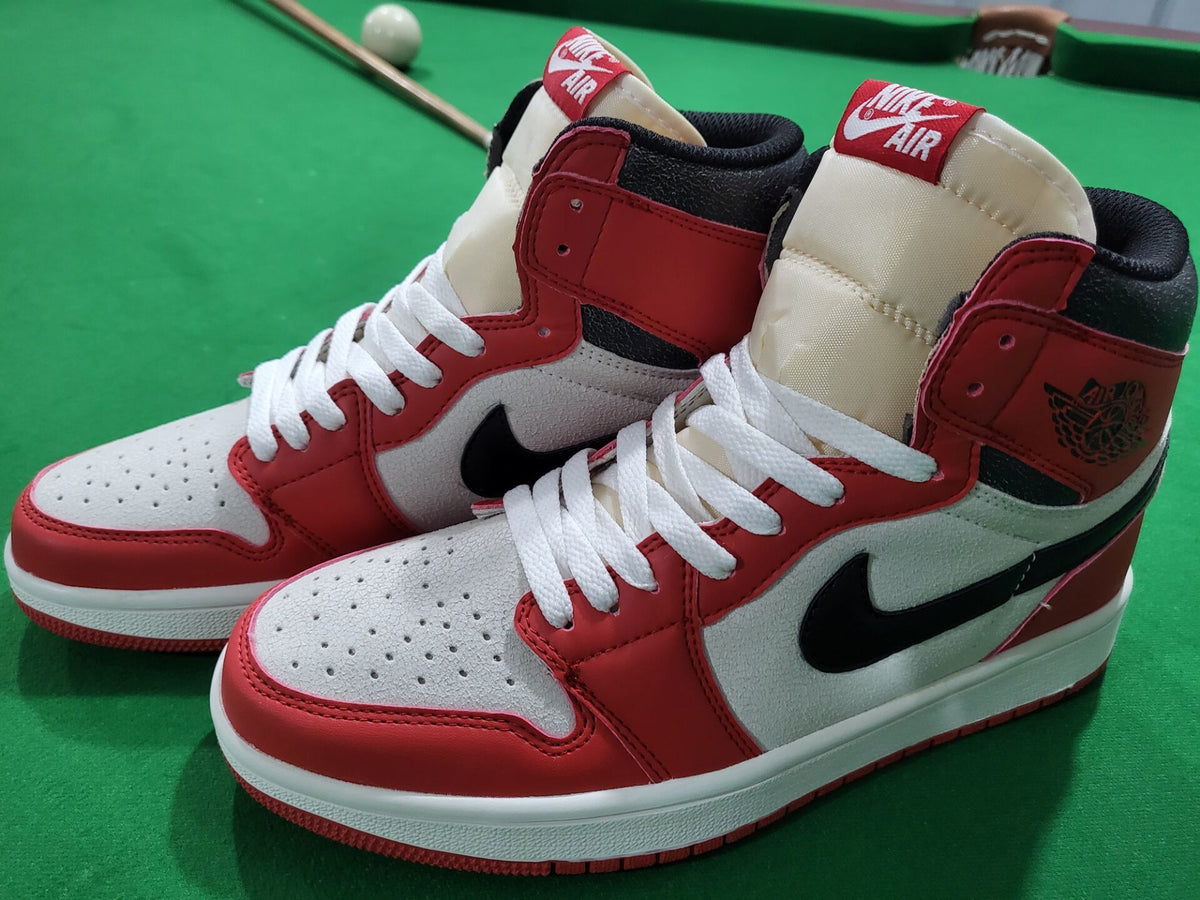 Retro Sneakers, Red White Black Colorway, Lace Up Design, Casual Gift for Sneaker Fans
