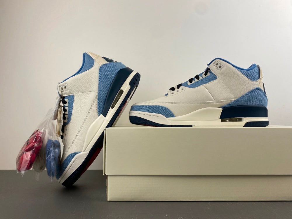Retro Low Top Sneakers, Blue White Colorway, Leather Footwear, Lace Up Design, Casual Gift for Sneaker Fans
