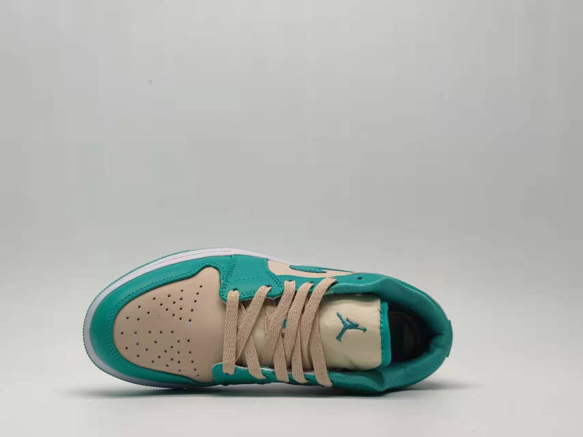 Low Top Sneakers, Blue Green Colorway, Lace Up Design, Casual Gift for Sneaker Fans