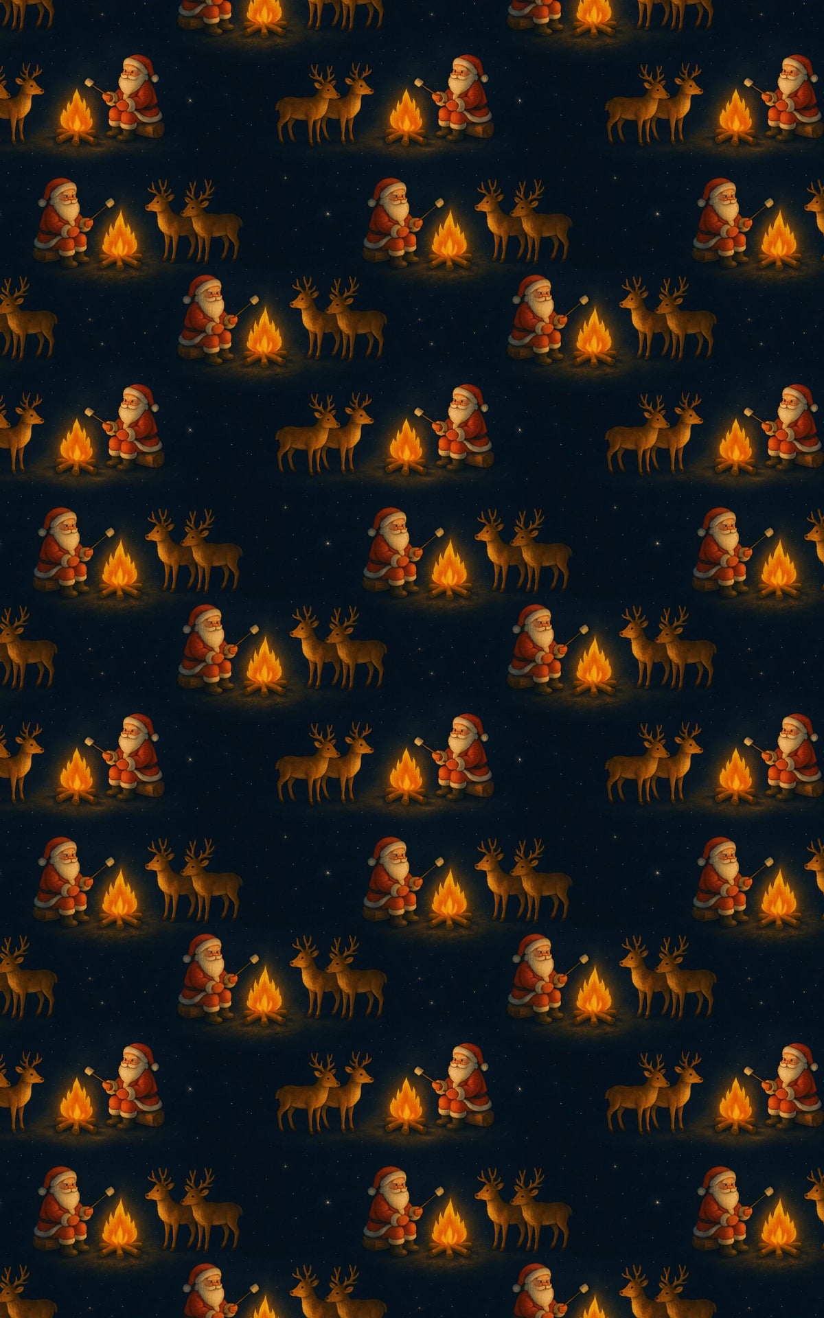 Christmas Camping Gift Wrap, S'mores with Santa Wrapping Paper, Whimsical Holiday Gift Wrapping Paper, Adorable Winter Camp P