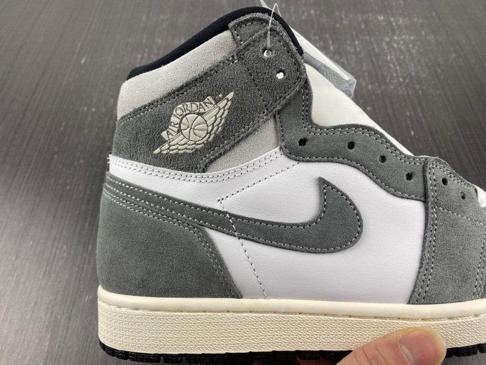 High Top Sneakers, Gray Black Colorway, Leather Footwear, Lace Up Design, Casual Gift for Sneaker Fans