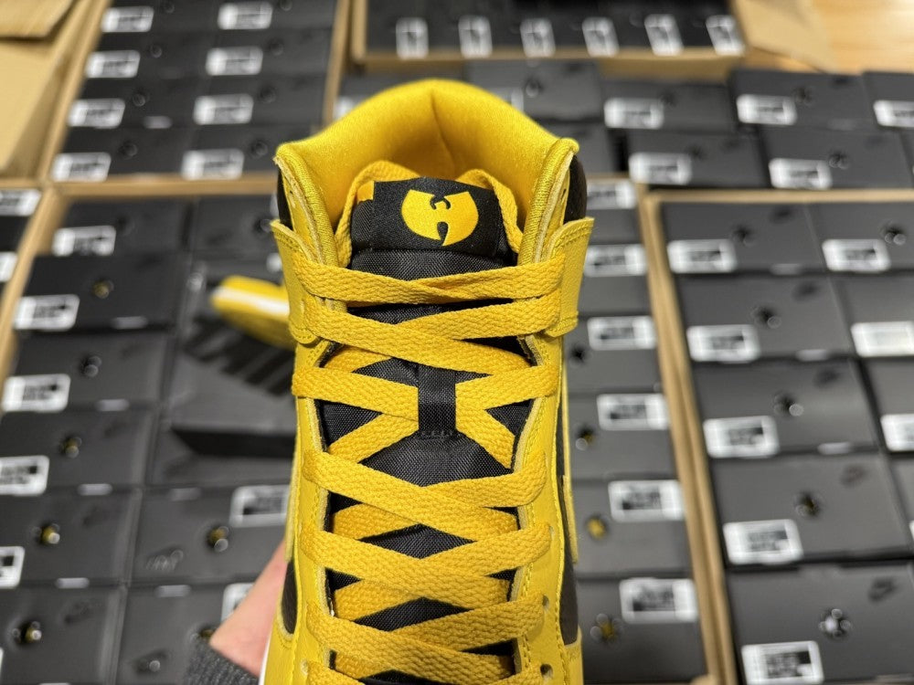 High Top Sneakers, Black Yellow Colorway, Lace Up Design, Casual Gift for Sneaker Fans