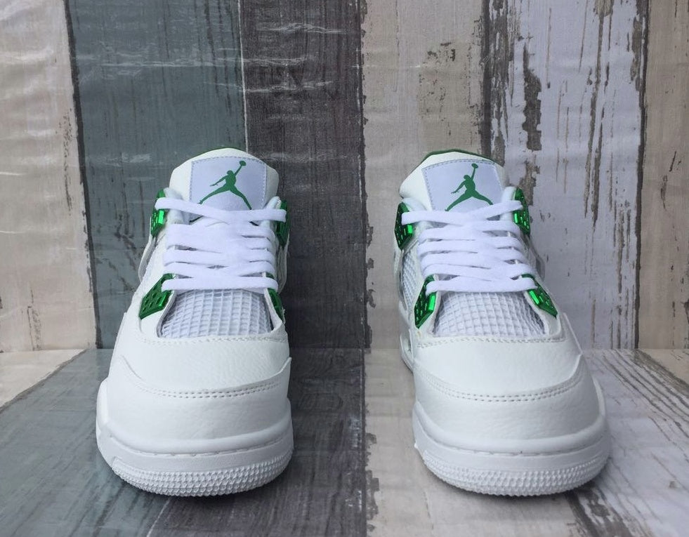 Sneakers, White Green Colorway, Lace Up Design, Casual Gift for Sneaker Fans
