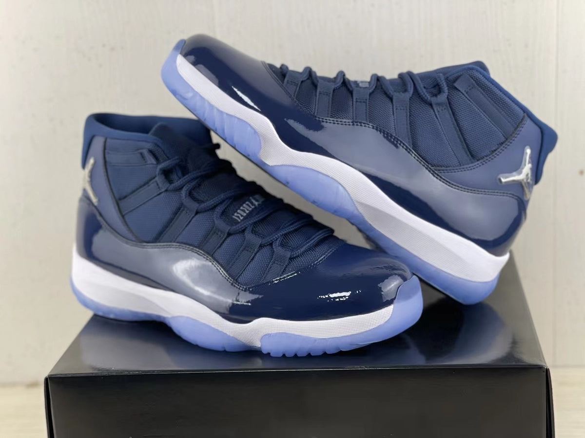 Sneakers, Midnight Blue Colorway, Patent Leather Footwear, Lace Up Design, Casual Gift for Sneaker Fans
