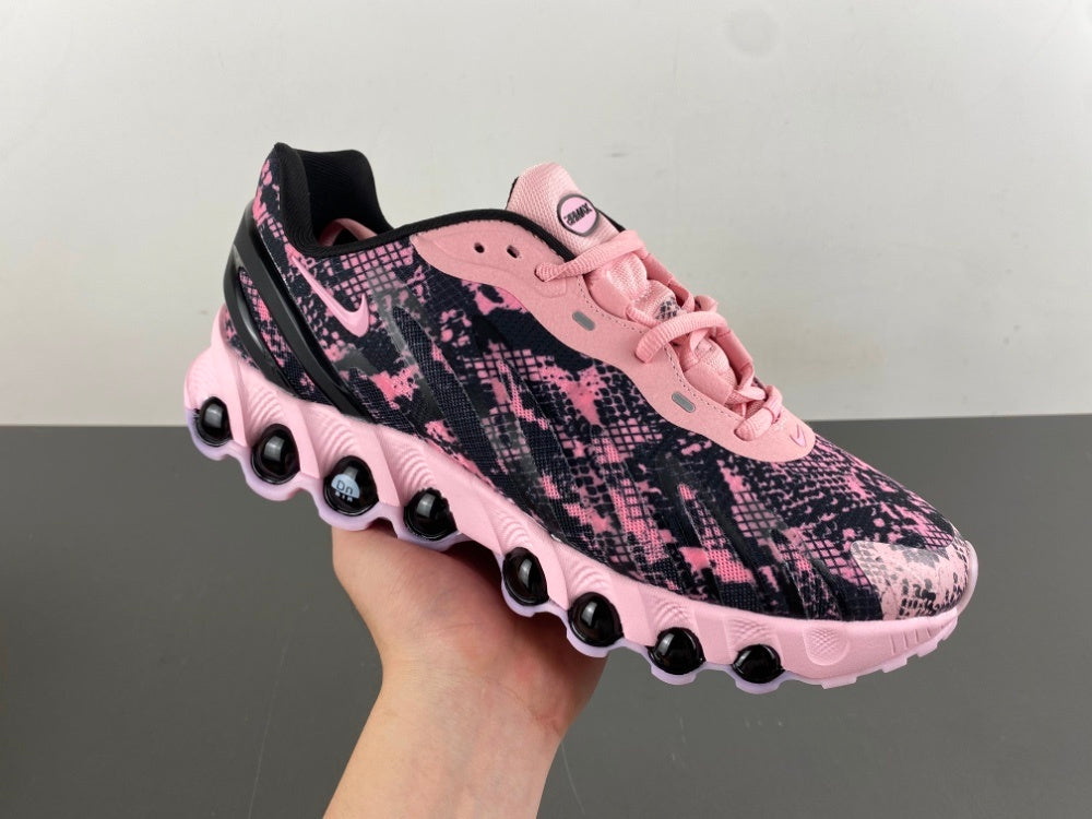 Low Top Sneakers, Pink Colorway, Camouflage Pattern, Lace Up Design, Casual Gift for Sneaker Fans