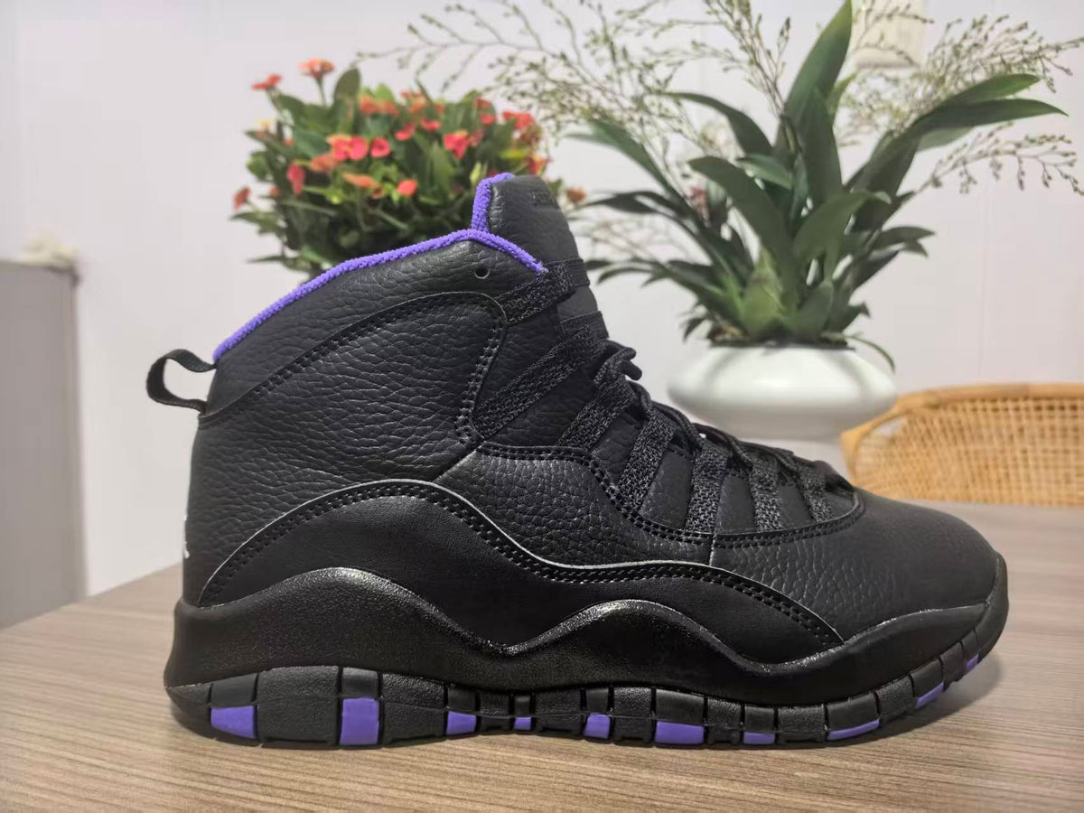 High Top Sneakers, Black Purple Colorway, Lace Up Design, Casual Gift for Sneaker Fans
