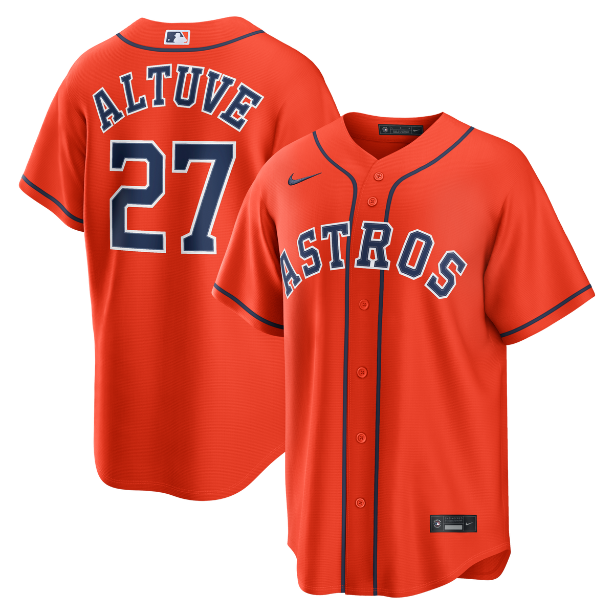 Houston Astros Jose Altuve Orange Alternate Replica Jersey