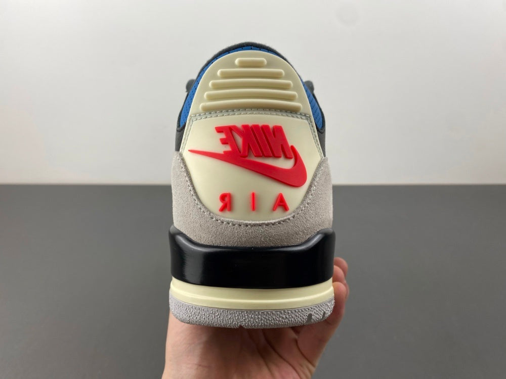 Low Top Sneakers, Blue Black Red Gray Colorway, Lace Up Design, Casual Gift for Sneaker Fans