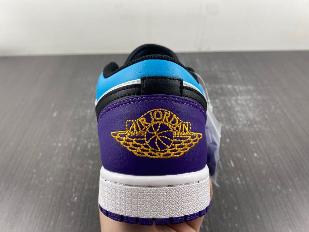 Low Top Sneakers, Black Purple Colorway, Lace Up Design, Casual Gift for Sneaker Fans