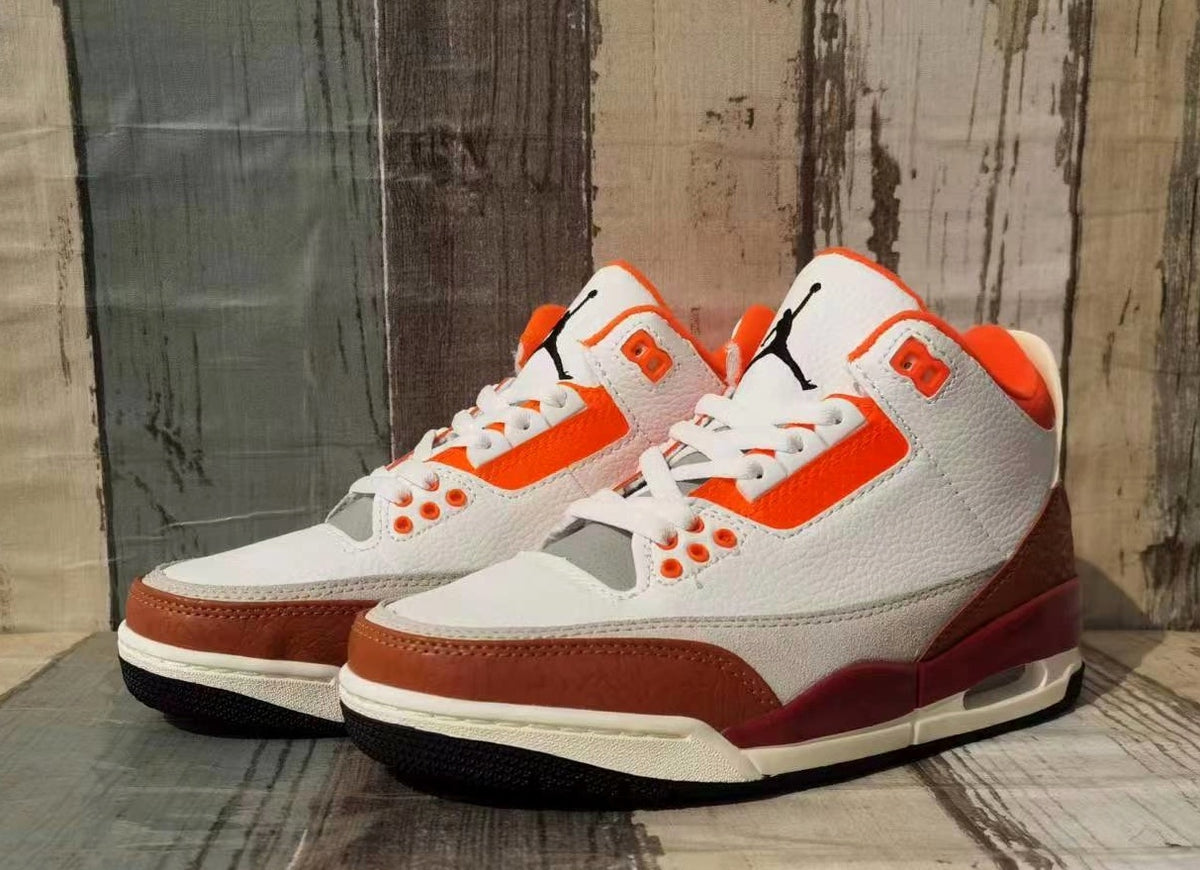 Sneakers, White Red Orange Colorway, Lace Up Design, Casual Gift for Sneaker Fans