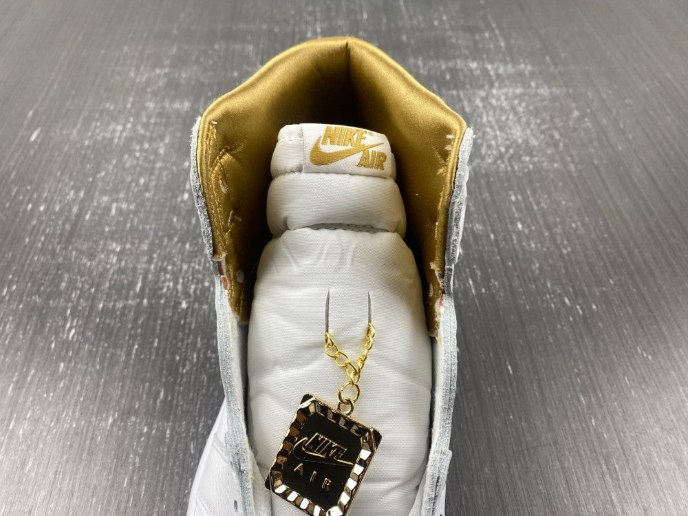 Retro High Top Sneakers, White Gold Colorway, Lace Up Design, Casual Gift for Sneaker Fans