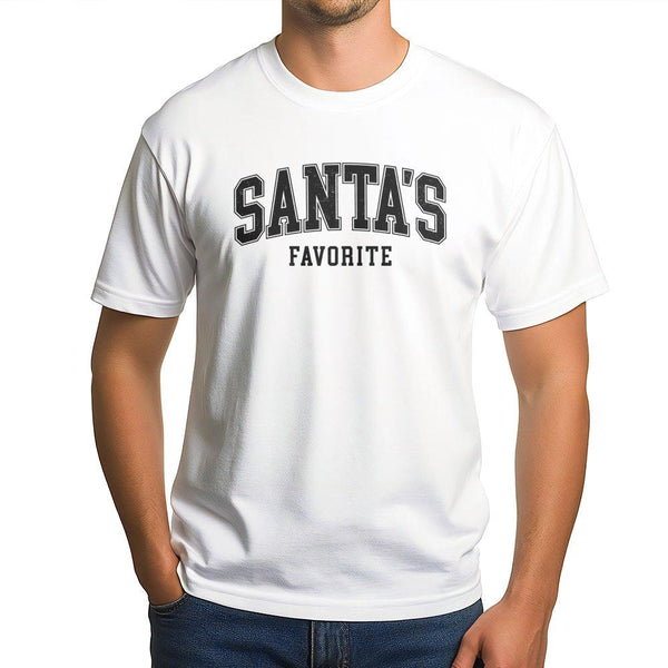 Distressed Varsity Christmas Shirt, Santa's Favorite T-Shirt, Vintage Holiday Graphic Tee, Retro Santa Claus Tee, Xmas Presen