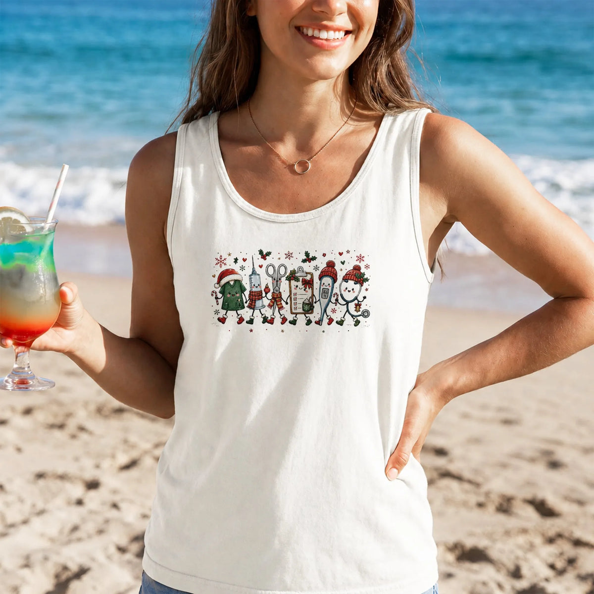 Hairdresser Christmas Tank, Christmas Hairstylist Tank Top, Holiday Salon Sleeveless Tee, Retro Hair Stylist Tank, Beauty Xma