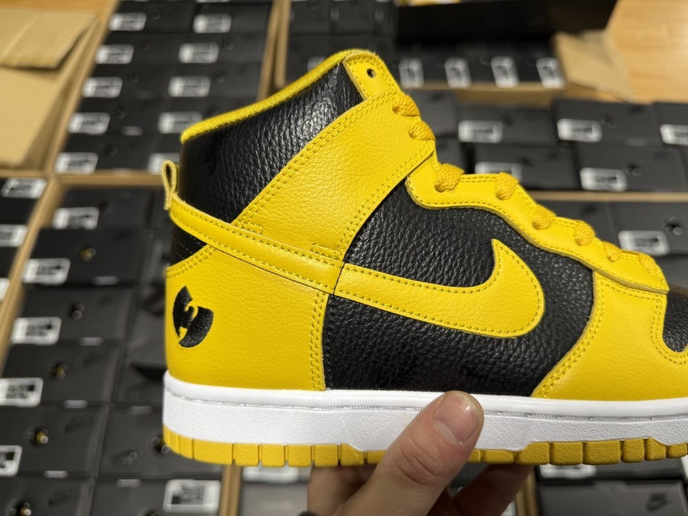 High Top Sneakers, Black Yellow Colorway, Lace Up Design, Casual Gift for Sneaker Fans