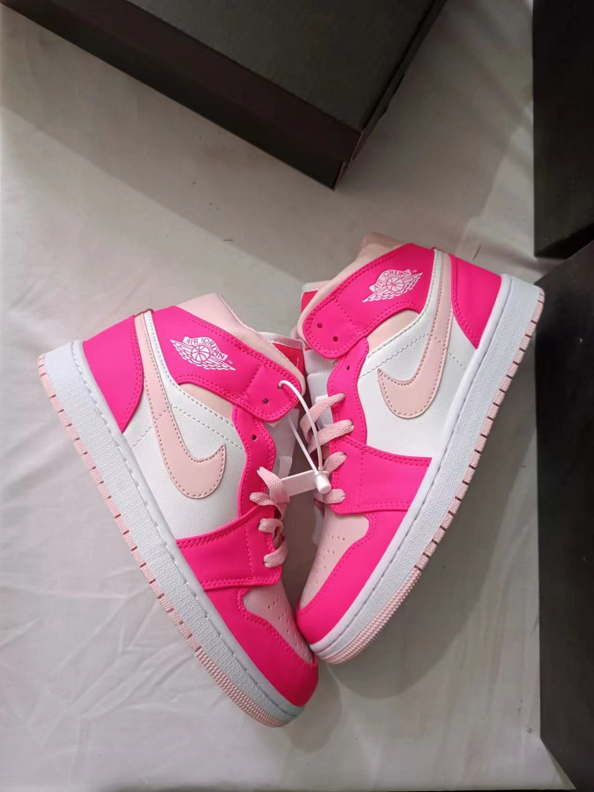 Sneakers, White Pink Colorway, Lace Up Design, Casual Gift for Sneaker Fans