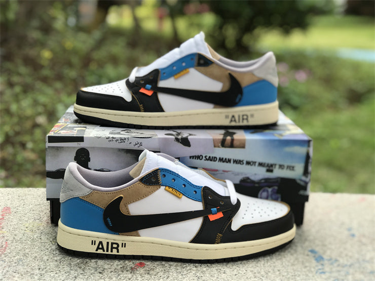 Low Top Sneakers, Blue White Black Colorway, Lace Up Design, Casual Gift for Sneaker Fans