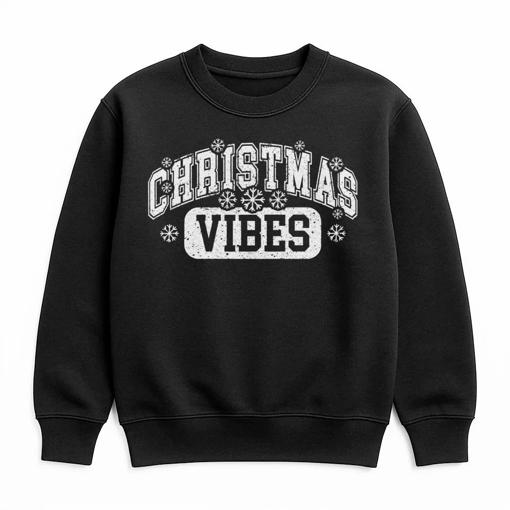 Varsity Snowflake Crewneck, Christmas Vibes Sweatshirt, Comfy Holiday Graphic Sweatshirt, Winter Aesthetic Pullover, Xmas Pre