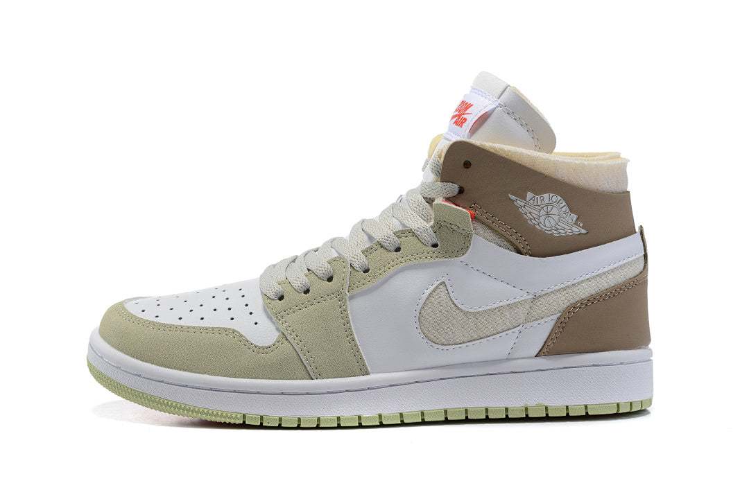 Sneakers, White Green Brown Colorway, Lace Up Design, Casual Gift for Sneaker Fans