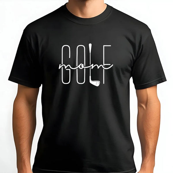 Golf Mom T-Shirt | Minimalist Script Graphic Print | 100% Soft Cotton | Sporty Birthday Gift for Her