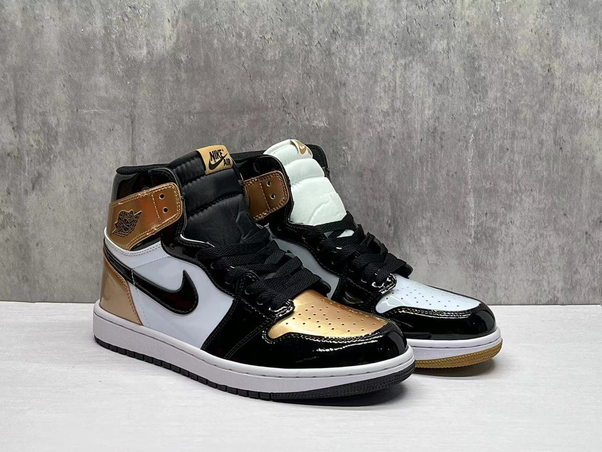 High Top Sneakers, Black Gold Colorway, Mismatched Colorway, Lace Up Design, Casual Gift for Sneaker Fans
