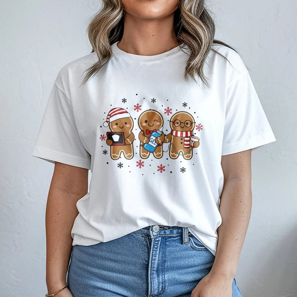 Adorable Gingerbread Sonographer Shirt, Ultrasound Tech Christmas T-Shirt, Sonography Holiday Tee, Radiology Xmas Graphic T-S