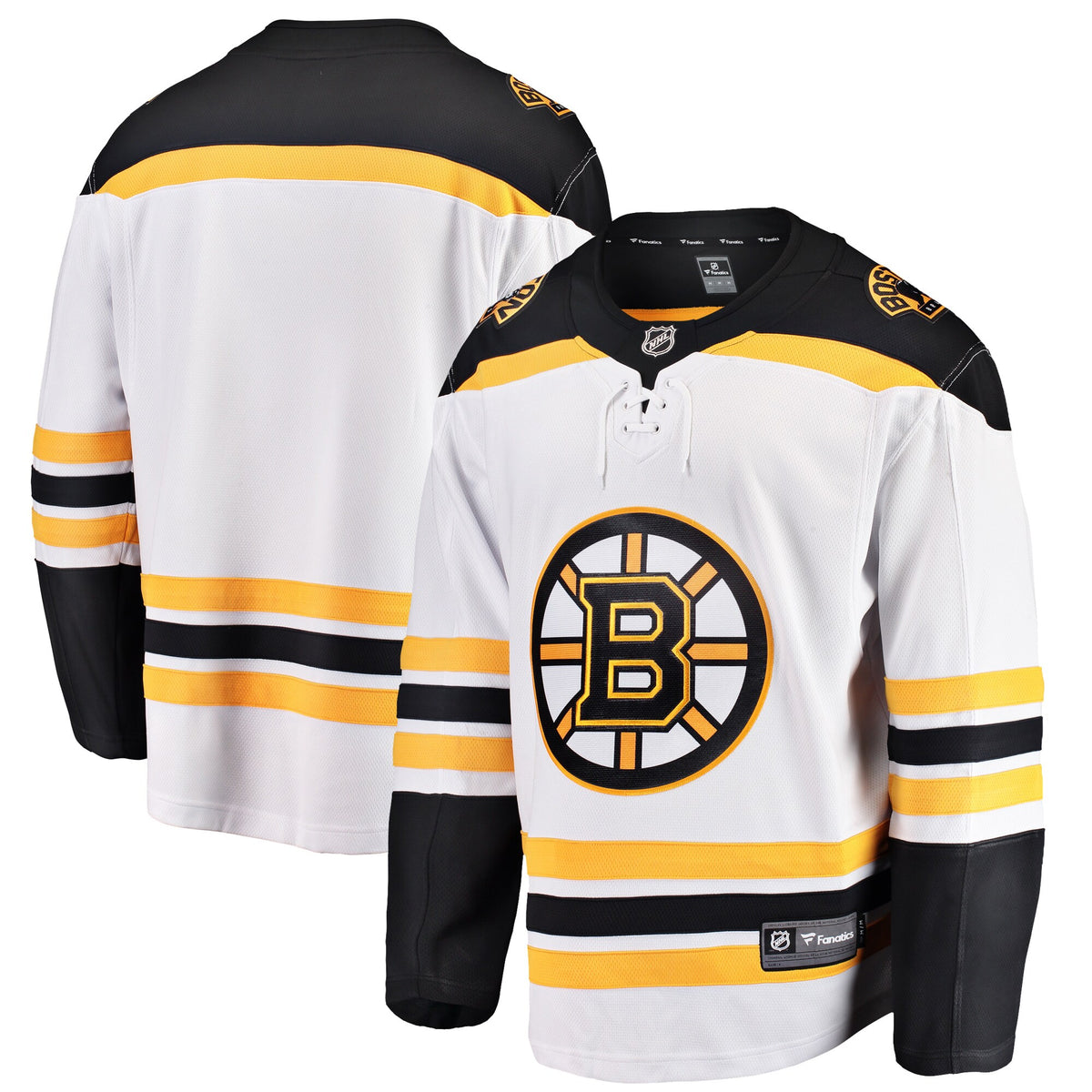 Boston Bruins Fanatics White Breakaway Away Jersey